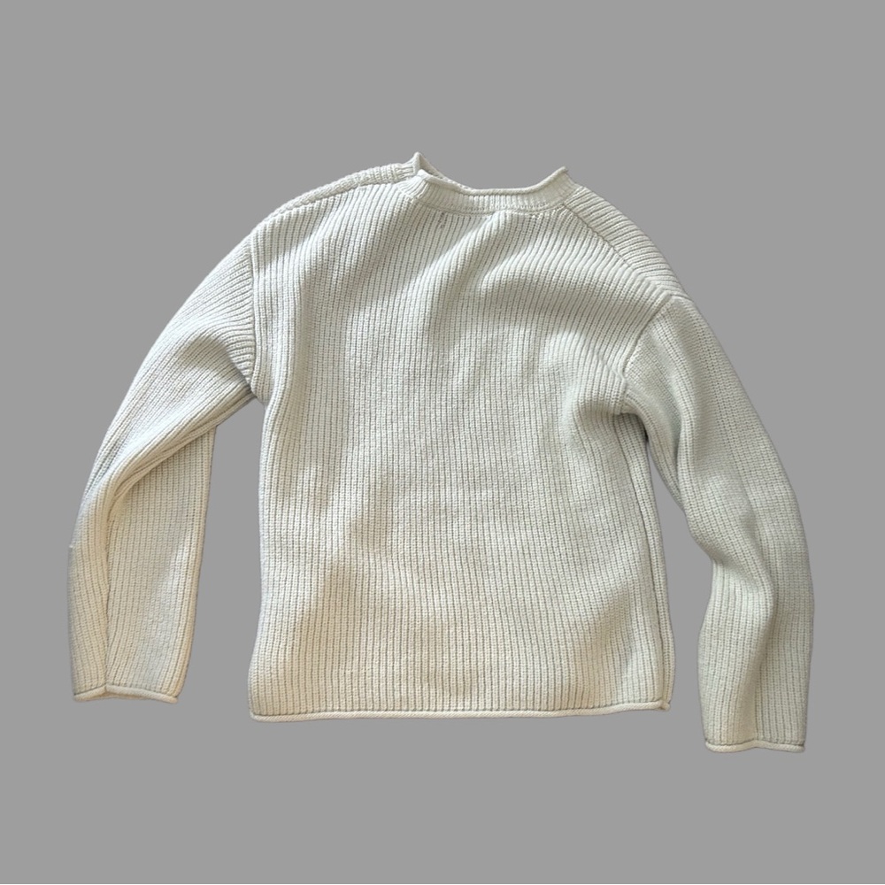 Cute Ribbed Boxy Sweater Cream - Picture 2 of 5